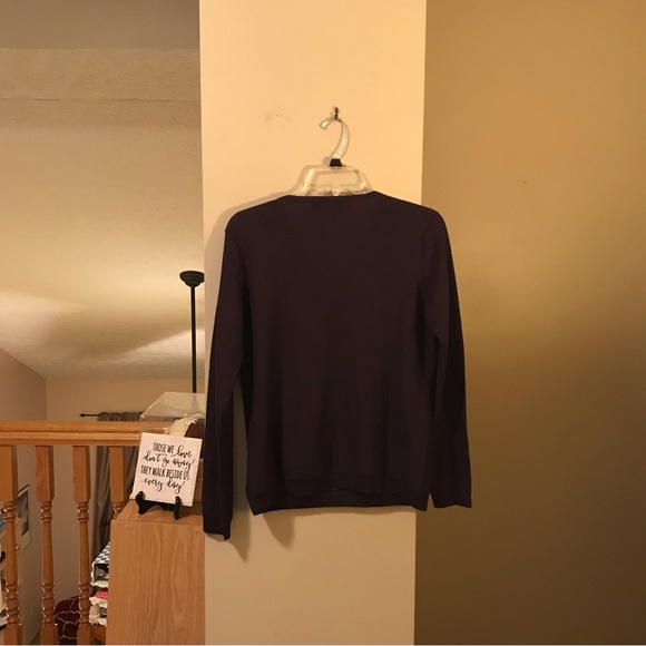 Brooks Brothers Alpaca Wool Diamond Print Purple V Neck Sweater - Picture 2 of 8